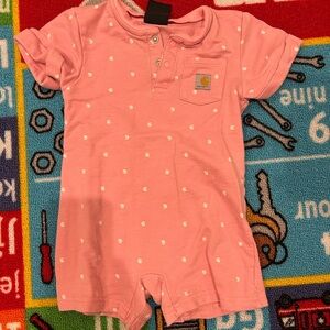 Carhartt Pink Baby Romper with White Accents